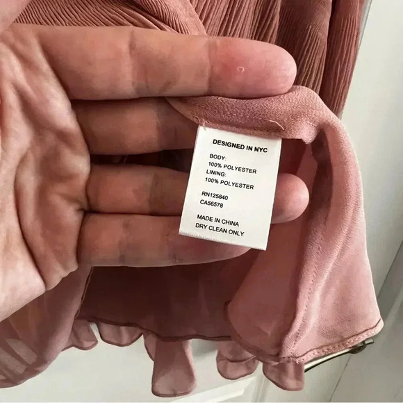 B110 Intermix Long Sleeve Mauve Blouse Size Small - Picture 5 of 6